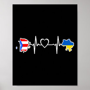 Oekraïense Puerto Rico-vlag - Oekraïne Puerto Rica Poster