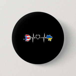 Oekraïense Puerto Rico-vlag - Oekraïne Puerto Rica Ronde Button 5,7 Cm