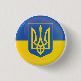 Oekraïense ringpictogramvlag ronde button 3,2 cm