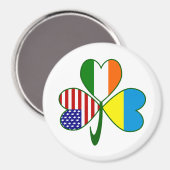 Oekraïense Shamrock Vlag Magneet (Voorkant / Achterkant)