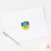 Oekraïense Silver Shield Flag Vierkante Sticker (Envelop)