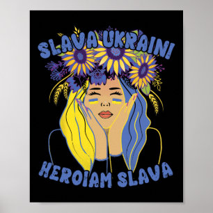 Oekraïense Slava Ukraini T-shirt Oekraïne Zonneblo Poster