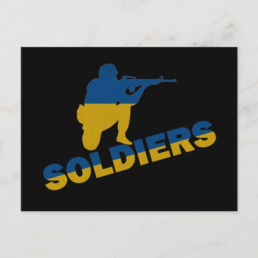Oekraïense soldaten, Oekraïense vlag Briefkaart (Voorkant)