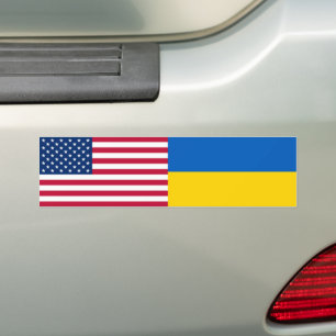 Oekraïense Solidariteit Amerikaanse vlag Bumpersticker