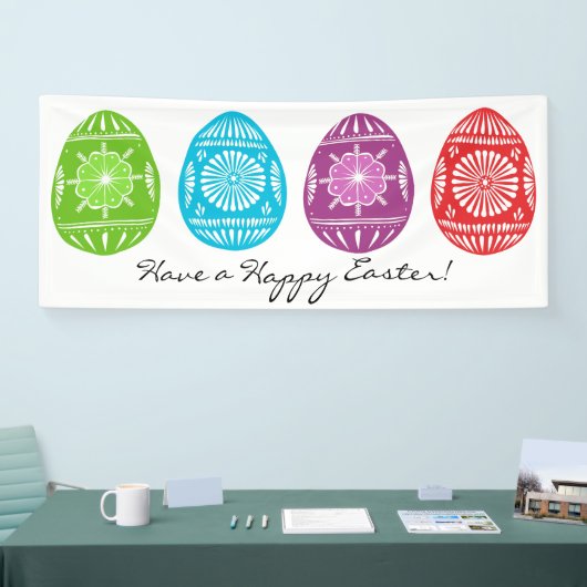 Oekraïense stijl paaseieren aangepaste tekst 2.5 ' spandoek (Beurs)