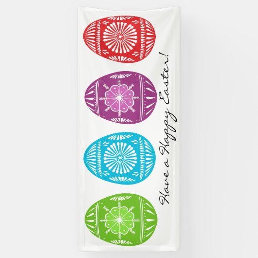 Oekraïense stijl paaseieren aangepaste tekst 2.5 ' spandoek (Verticaal)