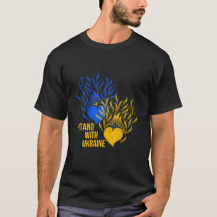 Oekraïense supporter Vlag Blauwe Gele Vuur hoort T-shirt
