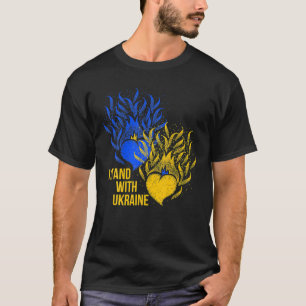 Oekraïense supporter Vlag Blauwe Gele Vuur hoort T-shirt
