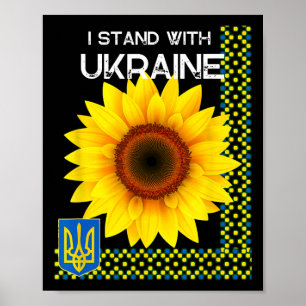 Oekraïense trots Ik sta met Oekraïne zonnebloem en Poster