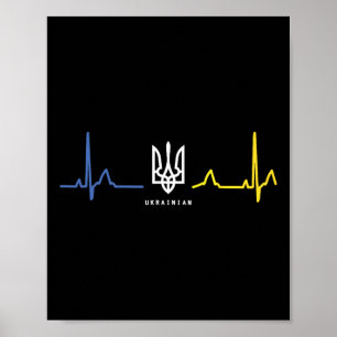 Oekraïense Tryzub Oekraïense vlag Driehoek Zelensk Poster
