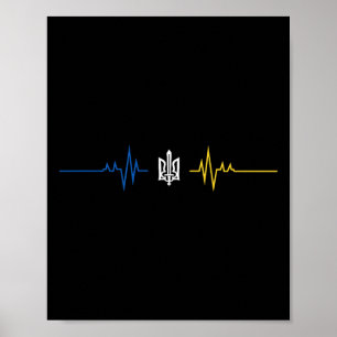 Oekraïense Tryzub-symbool met zwaard - Oekraïne Tr Poster