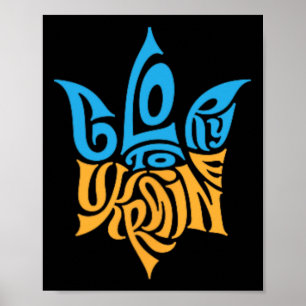 Oekraïense Tryzub-symbool - Oekraïne Drietand Poster