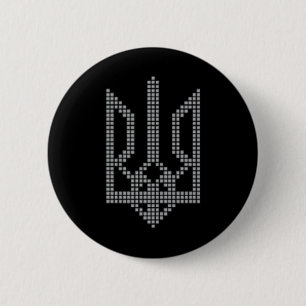 Oekraïense Tryzub-symbool op het hart - Oekraïne T Ronde Button 5,7 Cm