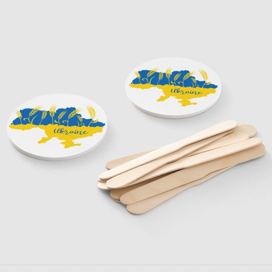 Oekraïense typografie en tarweoor onder Oekraïense Handwaaier (Niet-gemonteerd)