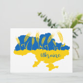 Oekraïense typografie en tarweoor onder Oekraïense Kaart (Staand voorkant)