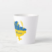 Oekraïense typografie en tarweoor onder Oekraïense Latte Mok (Voorkant)