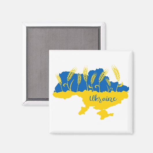 Oekraïense typografie en tarweoor onder Oekraïense Magneet (Voorkant / Achterkant)