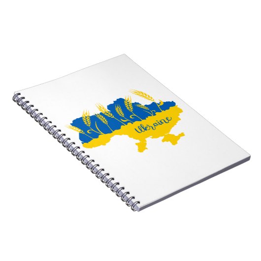 Oekraïense typografie en tarweoor onder Oekraïense Notitieboek (Rechterzijde)