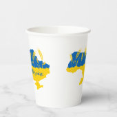 Oekraïense typografie en tarweoor onder Oekraïense Papieren Bekers (Links)