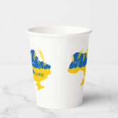 Oekraïense typografie en tarweoor onder Oekraïense Papieren Bekers (Rechts)