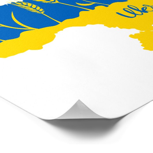 Oekraïense typografie en tarweoor onder Oekraïense Poster (Hoek)