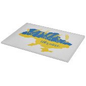 Oekraïense typografie en tarweoor onder Oekraïense Snijplank (Hoek)