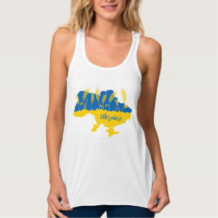 Oekraïense typografie en tarweoor onder Oekraïense Tanktop
