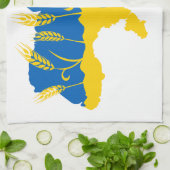 Oekraïense typografie en tarweoor onder Oekraïense Theedoek (Gevouwen)