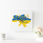 Oekraïense typografie en tarweoor onder Oekraïense Vierkante Klok (Huis)