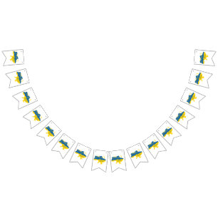 Oekraïense typografie en tarweoor onder Oekraïense Vlaggetjes