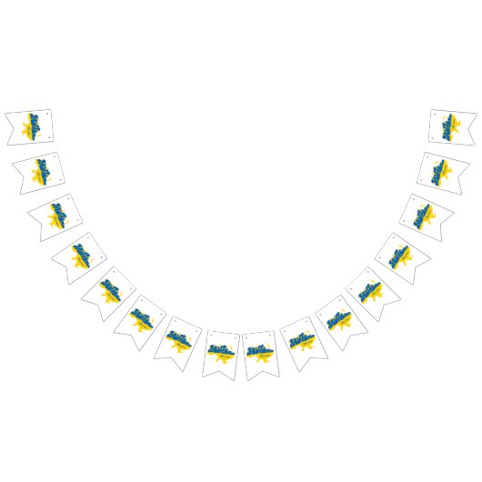 Oekraïense typografie en tarweoor onder Oekraïense Vlaggetjes (Alle)