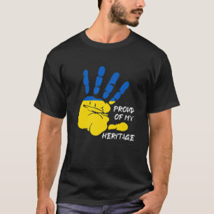 Oekraïense vingerafdruk van de vlag Oekraïne T-shirt