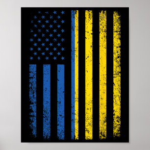 Oekraïense Vlag 4 juli VS Oekraïense Vlag Vrouwen Poster
