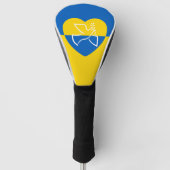 Oekraïense vlag, blauw en geel hart vredesduif golfheadcover (Voorkant)