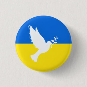 Oekraïense vlag Button Peace Dove Freedom Ukraine
