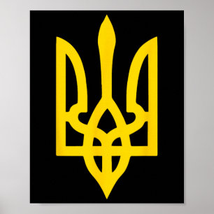 Oekraïense Vlag Crest Symbool Logo Oekraine Poster