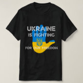 Oekraïense vlag die ontwerp - Oekraïne steunt vech T-shirt (Design voorkant)
