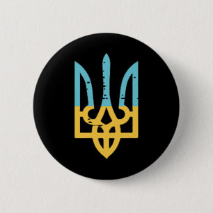 Oekraïense Vlag Drie-tand Zak Oekraïense Crest Vro Ronde Button 5,7 Cm