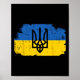 Oekraïense Vlag Driehoekig Symbool Oekraïense Tryz Poster