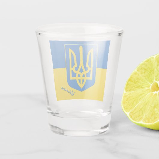 Oekraïense vlag en Oekraïense patriot/sport Shot Glas (Achterkant)