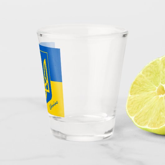 Oekraïense vlag en Oekraïense patriot/sport Shot Glas (Rechts)