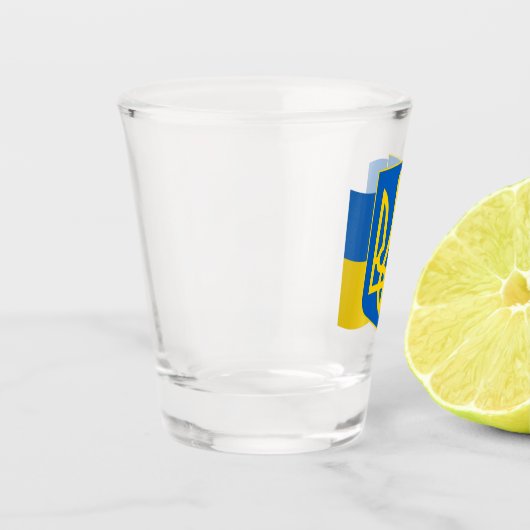 Oekraïense vlag en Oekraïense patriotten/sport Shot Glas (Links)