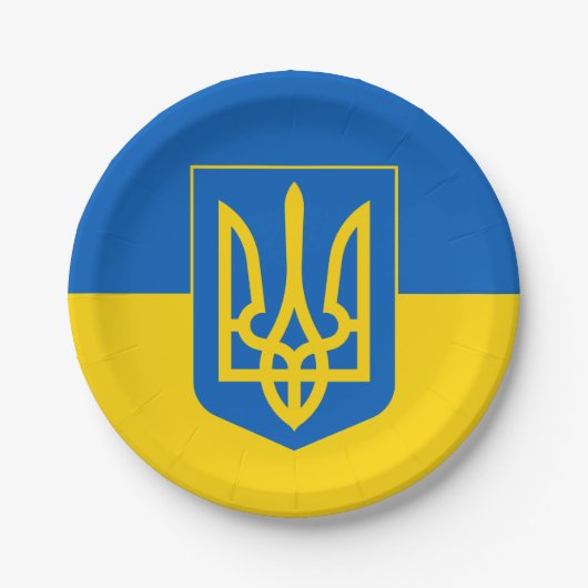Oekraïense vlag en Oekraïne - partij, verjaardag/s Papieren Bordje (Voorkant)