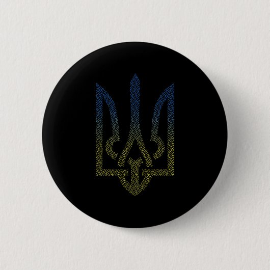 Oekraïense vlag en trident Oekraïens Ronde Button 5,7 Cm (Voorkant)