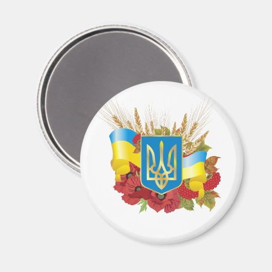 Oekraïense vlag en wapenschild. magneet (Voorkant / Achterkant)