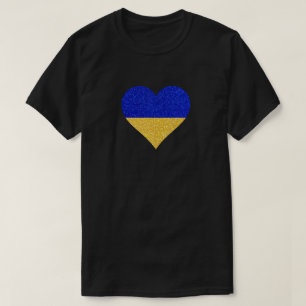 Oekraïense Vlag Hart Glitter T-Shirt