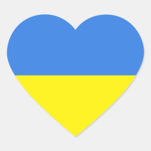 Oekraïense vlag, ik sta achter Oekraïne, Hart Sticker
