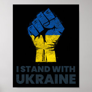 Oekraïense vlag - Ik sta achter Oekraïne vlag 3 Poster