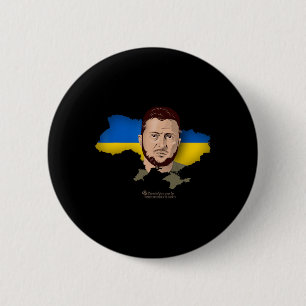 Oekraïense Vlag Kaart Zelensky President Van Oekra Ronde Button 5,7 Cm