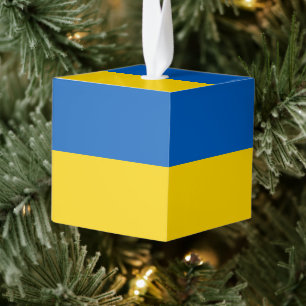 Oekraïense vlag kubus ornament